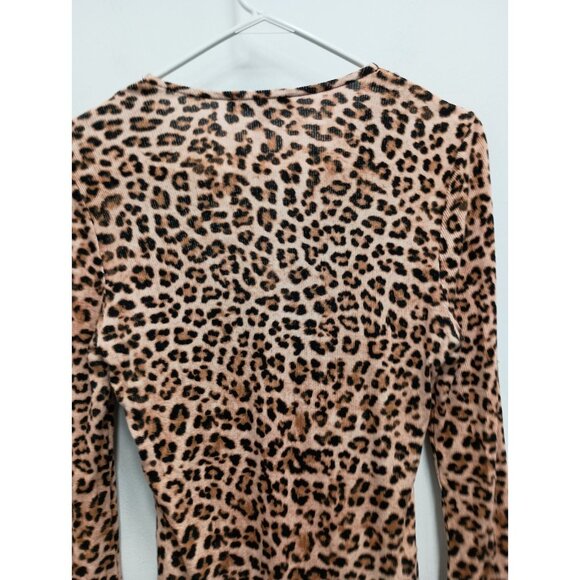 INC International Concept Womens Top Large Brown Animal Print V-Neck 3/4 Sleeve - Picture 8 of 8
